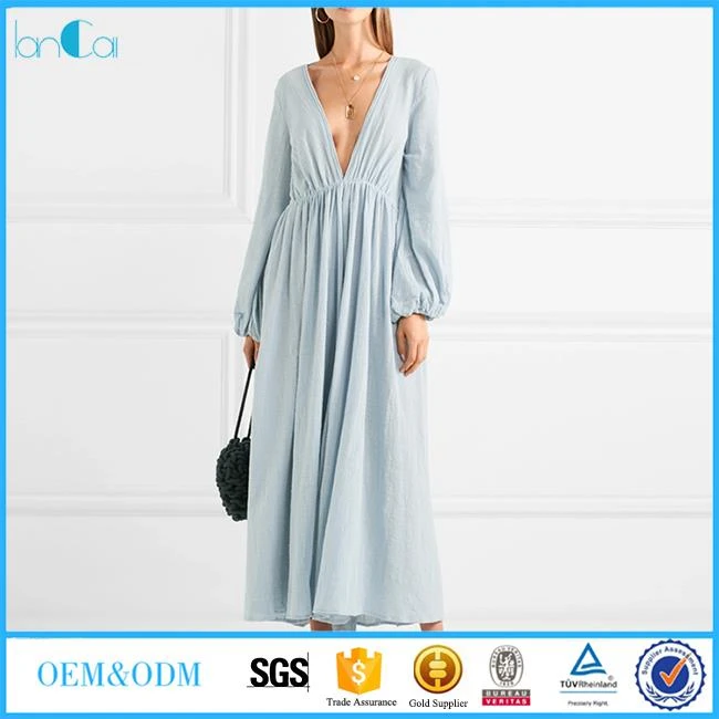 Long Sleeve Linen Maxi Dress